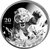 1 Unze Silber Ice Age Säbelzahntiger 2025 (Auflage: 5.000 | Polierte Platte)