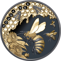 1 Unze Silber Honigbiene 2025 (Auflage: 750 | teilvergoldet | Black Proof)