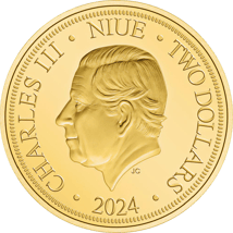 1 Unze Silber Niue Lunar Jahr des Drachen 2024 PP (Auflage: 2.024 | Polierte Platte | vergoldet)