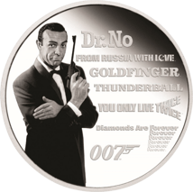 1 Unze Silber James Bond Sean Connery 2021 PP (Auflage: 5.000 | Polierte Platte)