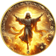 1 Unze Silber erleuchteter Jesus Christus 2025 (Auflage: 100 | teilvergoldet)