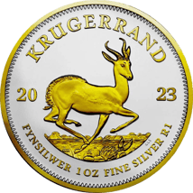 1 Unze Silber Krügerrand 2023 (Auflage: 250 | beidseitig vergoldet)