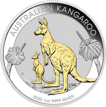 1 Unze Silber Känguru 2020 (Auflage: 5.000 | teilvergoldet)