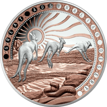 1 Unze Silber Great Australian Desert 2023 (Auflage: 1.500 | roségold veredelt | Polierte Platte)