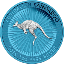 1 Unze Silber Känguru Nugget Space Blue 2019 (coloriert | Auflage: 500)