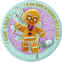 1 Unze Silber Lebkuchenmännchen 2019 (coloriert | gildet | Auflage: 100)