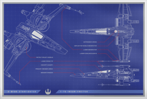 1 Unze Silber Münznote Blueprints X-Wing T-70 2025 (Auflage: 1.000)