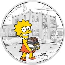 1 Unze Silber Lisa Simpson 2019 (coloriert | Auflage: 5.000 | 4. Motiv)