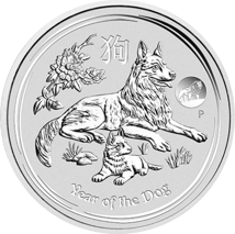 1 Unze Silber Lunar II Hund 2018 Privymark Löwe
