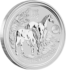 1 Unze Silber Lunar II Pferd 2014 Privymark Löwe