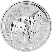 1 Unze Silber Lunar II Pferd 2014 Privymark Löwe