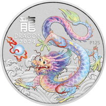1 Unze Silber White Dragon Brisbaine Coin Show 2024 (Auflage: 5.000 | coloriert)