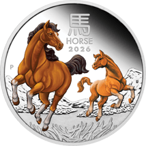 1 Unze Silber Lunar III Pferd 2026 (Auflage: 6.000 | Polierte Platte)