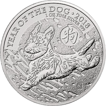 1 Unze Silber Lunar UK Hund 2018