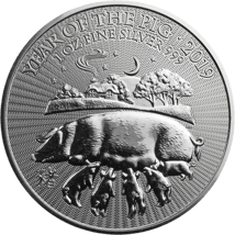 1 Unze Silber Lunar UK Schwein 2019