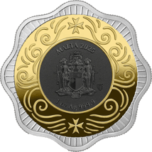1 Unze Silber Malta 5 Euro Maltesischer Ochse 2025 (Auflage: 1.000 | teilvergoldet | Ruthenium)