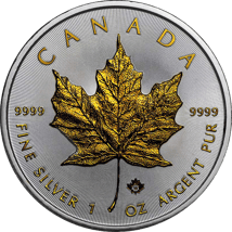 1 Unze Silber Maple Leaf 2023 (Auflage: 1.000 | teilvergoldet)