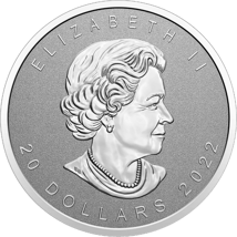 1 Unze Silber Maple Leaf 2022 (Auflage: 7.000 | Ultra High Relief | Reverse Proof)