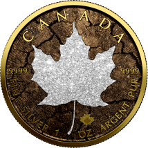 1 Unze Silber Maple Leaf 2023 5 Elemente Iced Out Erde (Auflage: 50 | teilvergoldet)