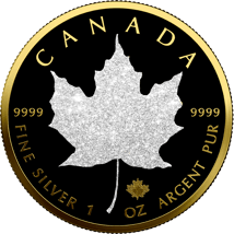 1 Unze Silber Maple Leaf 2023 Iced Out Black (Auflage: 100 | teilvergoldet)