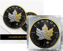 1 Unze Silber Maple Leaf 2023 Golden Split Edition (Auflage: 100 | teilvergoldet)