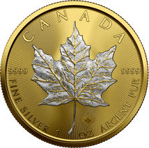 1 Unze Silber Maple Leaf 2023 Golden Veins  Gold Edition (Auflage: 100 | teilvergoldet)