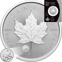 1  Unze Silber Maple Leaf 2024 Privy Mark Polarbär (Auflage: 25.000)