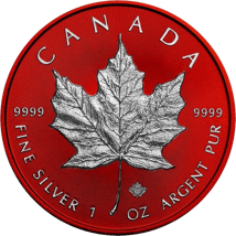 1 Unze Silber Maple Leaf Space Red 2022 (Auflage: 100 | coloriert)