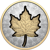 1 Unze Silber Maple Leaf Super Incuse 2024 (Auflage: 8.000 | teilvergoldet | Reverse Proof)