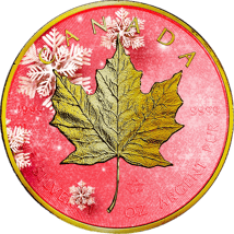 1 Unze Silber Maple Leaf Schneeflocke 2022 (Auflage: 100 | coloriert | teilvergoldet | mit Diamantstaub)