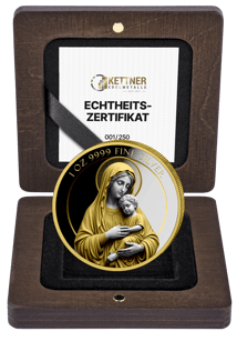 1 Unze Silber Maria Mutter Gottes (Auflage: 250 | teilvergoldet | Polierte Platte)