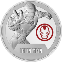1 Unze Silber Marvel Iron Man 2024 PP (Auflage: 5.000 | coloriert | Polierte Platte)