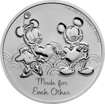 1 Unze Silber Mickey und Minnie Gemacht für einander 2023 (Auflage: 15.000)