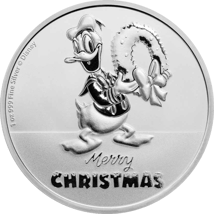 1 Unze Silber Donald Duck Merry Christmas 2022 (Auflage. 15.000)
