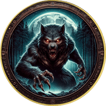1 Unze Silber Mythische Kreaturen Werwolf 2024 (Auflage: 50 | coloriert | vergoldet)