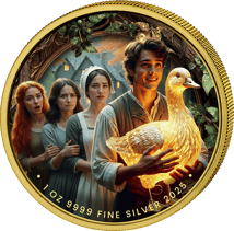 1 Unze Silber Märchen - Die goldene Gans 2025 (Auflage: 100 | teilvergoldet)