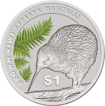 1 Unze Silber Neuseeland Kiwi 2015 (coloriert | im Blister)