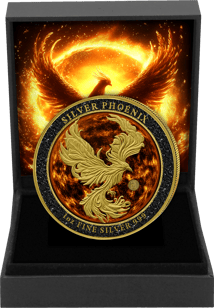 1 Unze Silber Phönix Flammen 2025 Iced Out (Auflage: 100 | teilvergoldet)