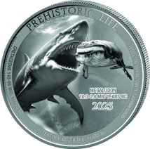1 Unze Silber Prehistoric Life Megalodon 2025 (Auflage: 10.000)