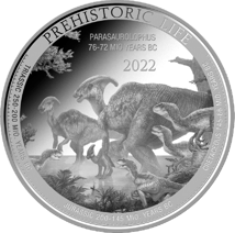 1 Unze Silber Prehistoric Life Parasaurolophus 2022 (Auflage: 10.000)