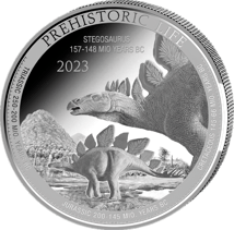 1 Unze Silber Prehistoric Life Stegosaurus 2023 (Auflage: 10.000)