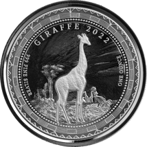 1 Unze Silber Republic of Guinea Ecuatorial Giraffe 2022 (Auflage: 15.000)