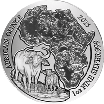 1 Unze Silber Ruanda Kaffernbüffel 2015