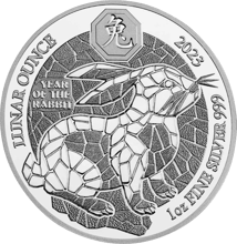 1 Unze Silber Ruanda Lunar Hase 2023
