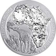 1 Unze Silber Ruanda Okapi 2021