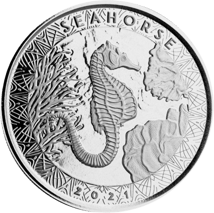 1 Unze Silber Samoa Seepferdchen 2021 (Auflage: 15.000 Stücke)