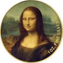 1 Unze Silber Leonardo Da Vinci Mona Lisa 2024 (Auflage: 50 | coloriert | vergoldet)