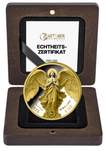 1 Unze Silber Schutzengel 2025 (Auflage: 250 | teilvergoldet | Polierte Platte)