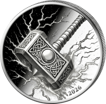 1 Unze Silber Thors Hammer Mjölnir 2026 (Auflage: 1.000 | Polierte Platte)