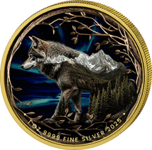 1 Unze Silber Sibirischer Wolf 2025 (Auflage: 100 | teilvergoldet)